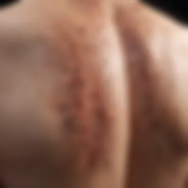 Psoriasis Plaques Illustration of psoriasis plaques on skin