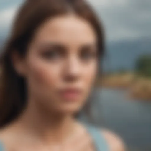 A representation of climate change effects on health, featuring a woman in a natural setting.