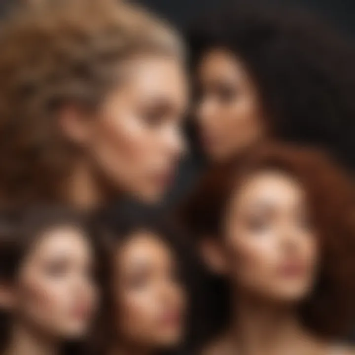 An artistic portrayal of various hair textures emphasizing diversity in the beauty industry.