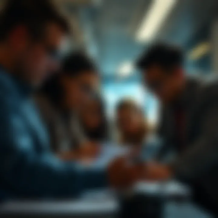 A team collaborating intensely over a project