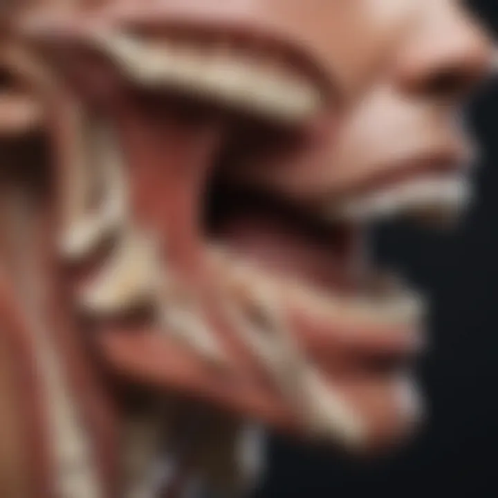 Illustration depicting the functionality of TMJ muscles during jaw movement