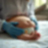 Infant Tummy Massage Techniques Infant receiving tummy massage for digestive relief