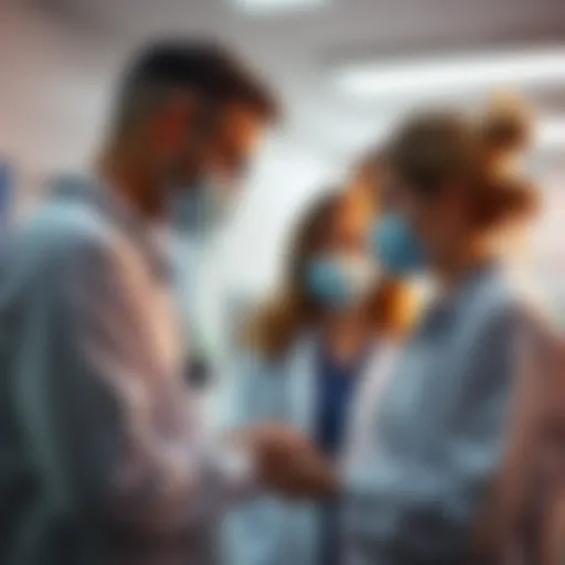 Collaboration in Allied Health A symbolic representation of allied health professionals collaborating in patient care.