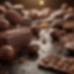 Close-up view of chocolate ingredients showcasing potential allergens