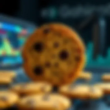 Conceptual illustration of computer cookies and data tracking