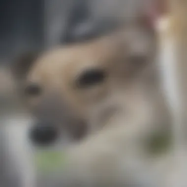 A close-up of a veterinarian examining a dog's health, showcasing compassion and care.