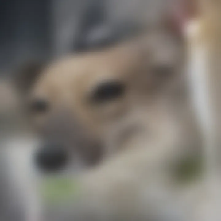 A close-up of a veterinarian examining a dog's health, showcasing compassion and care.