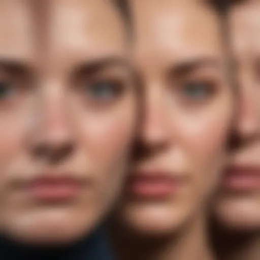 An artistic representation highlighting the subtle variations in facial features that contribute to asymmetry.