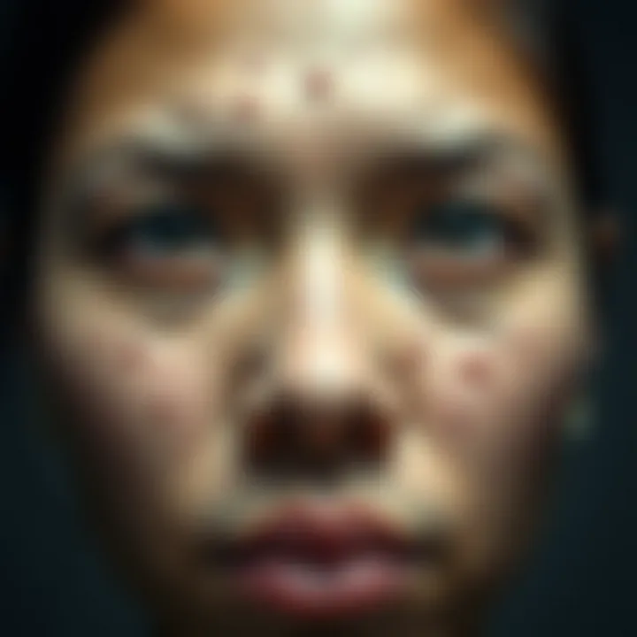 Diverse Types of Facial Pimples Various types of facial pimples displayed on skin