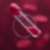 Illustration showing a blood sample with low platelet count indication