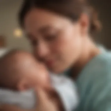 Caregiver soothing an infant