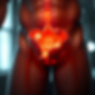 Detailed anatomical illustration of the scrotum highlighting infection-prone areas.