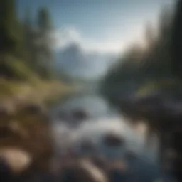 A serene landscape promoting mindfulness and relaxation