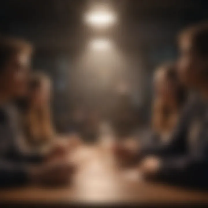 A group of students engaging in a supportive discussion