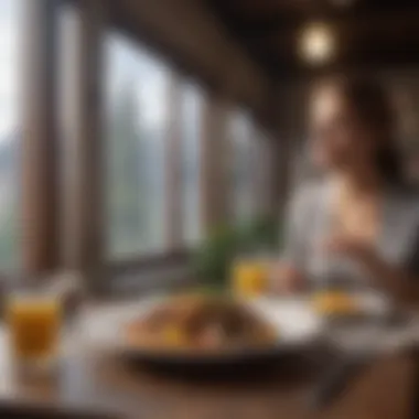 A serene setting promoting mindfulness during meals