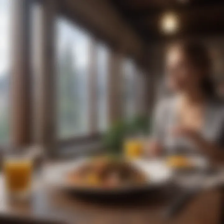 A serene setting promoting mindfulness during meals