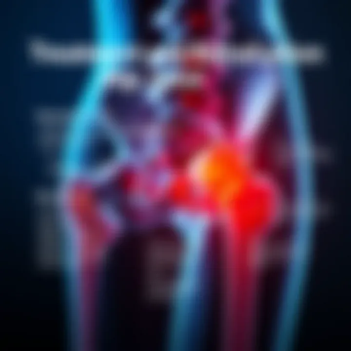 Graphic outlining treatment options and rehabilitation strategies for hip joint issues