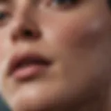 Close-up view of skin reacting to touch