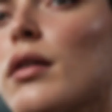 Close-up View of Skin Reaction Close-up view of skin reacting to touch