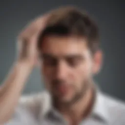 A person holding their head in discomfort, representing a hangover headache