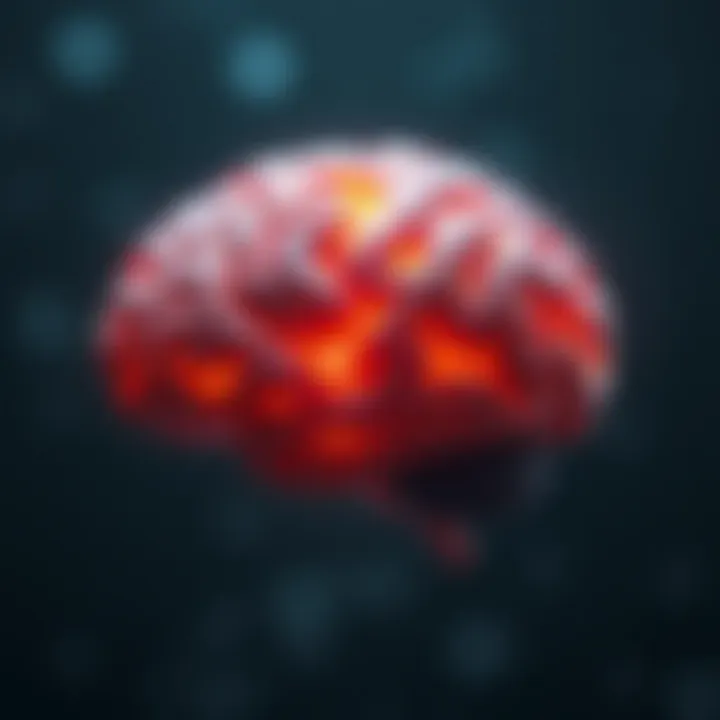 Illustration of the brain highlighting areas impacted by antidepressant treatment