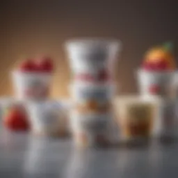 A selection of yogurt cups showcasing various brands known for high probiotic content.