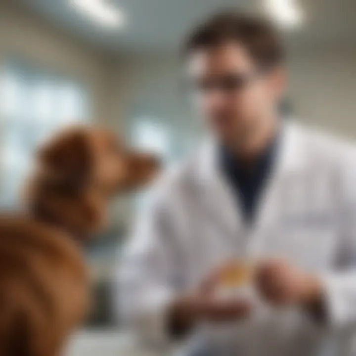 Veterinarian discussing probiotic options with a pet owner