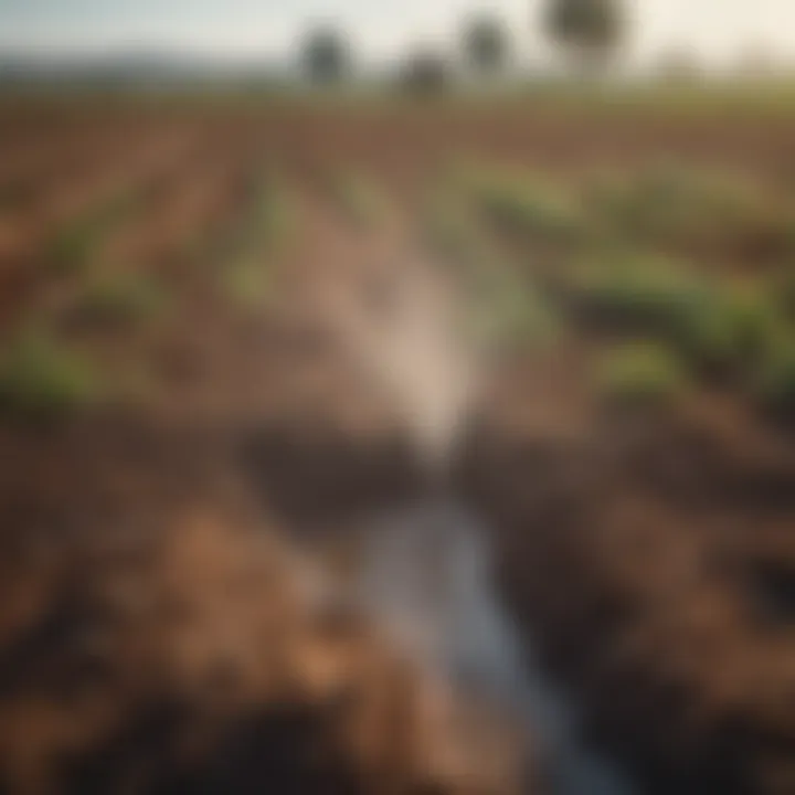 Soil moisture sensor installed in a field