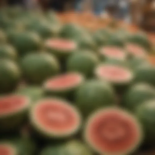 A vibrant display of fresh bitter melons in a local market